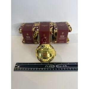 Lot of 3 Threshold Holiday Hearth Gold Scented Jingle Bell Ornaments